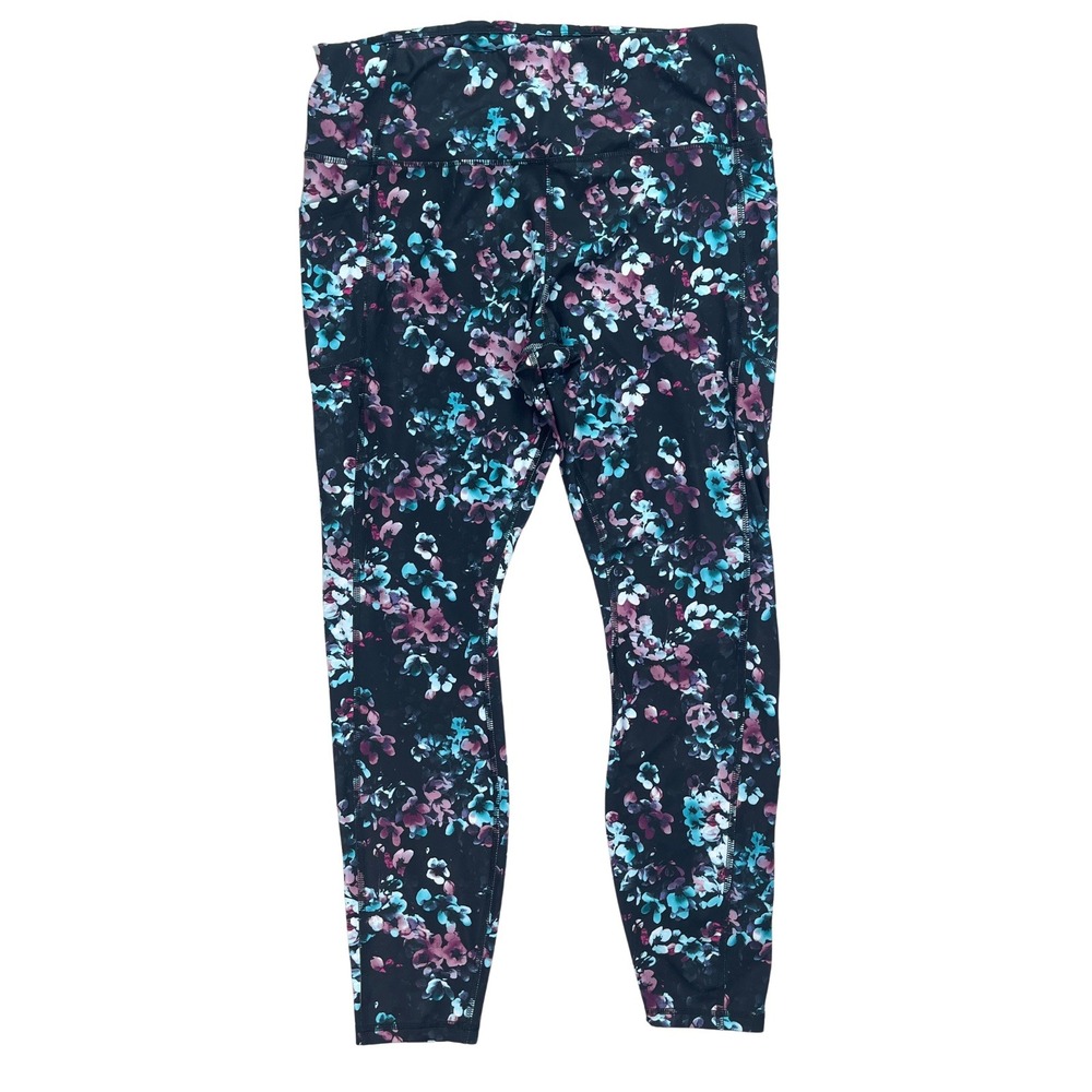 Womens Floral Leggings XXL Multicolor Stretch Activewear Athleisure Yoga Pilates